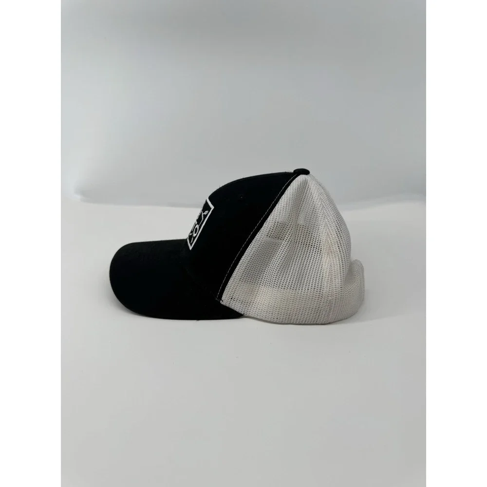VATO Trucker Hat Snapback Black White Mesh Cap Flat Bill Adjustable